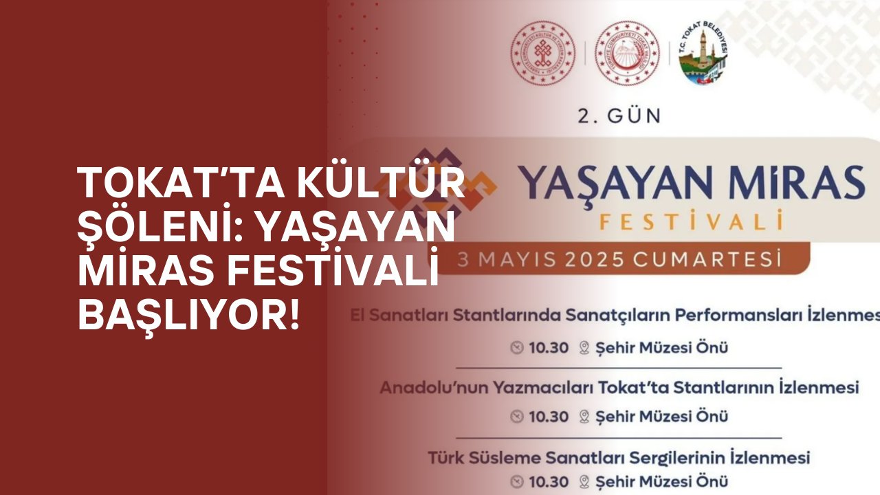 Tokat’ta Kültür Şöleni: Yaşayan Miras Festivali Başlıyor!