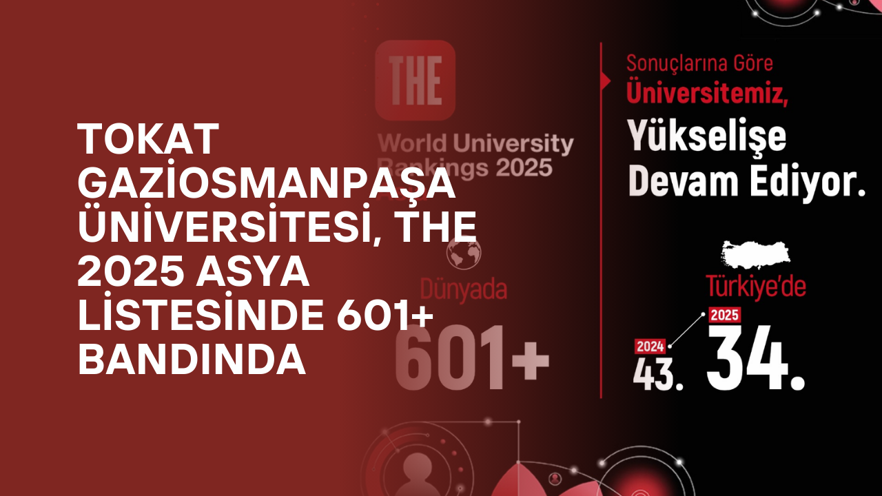 Tokat Gaziosmanpaşa Üniversitesi, THE 2025 Asya Listesinde 601+ Bandında